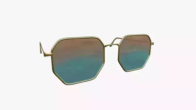 Sunglass H11 Orange Blue - Character Design Fashion Low-poly 3D model