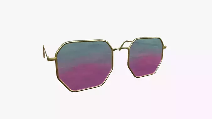 Sunglass H12 Pink Blue - Character Design Fashion Low-poly 3D model