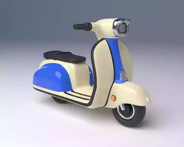 Classic Illustration Motorcycle Scooter