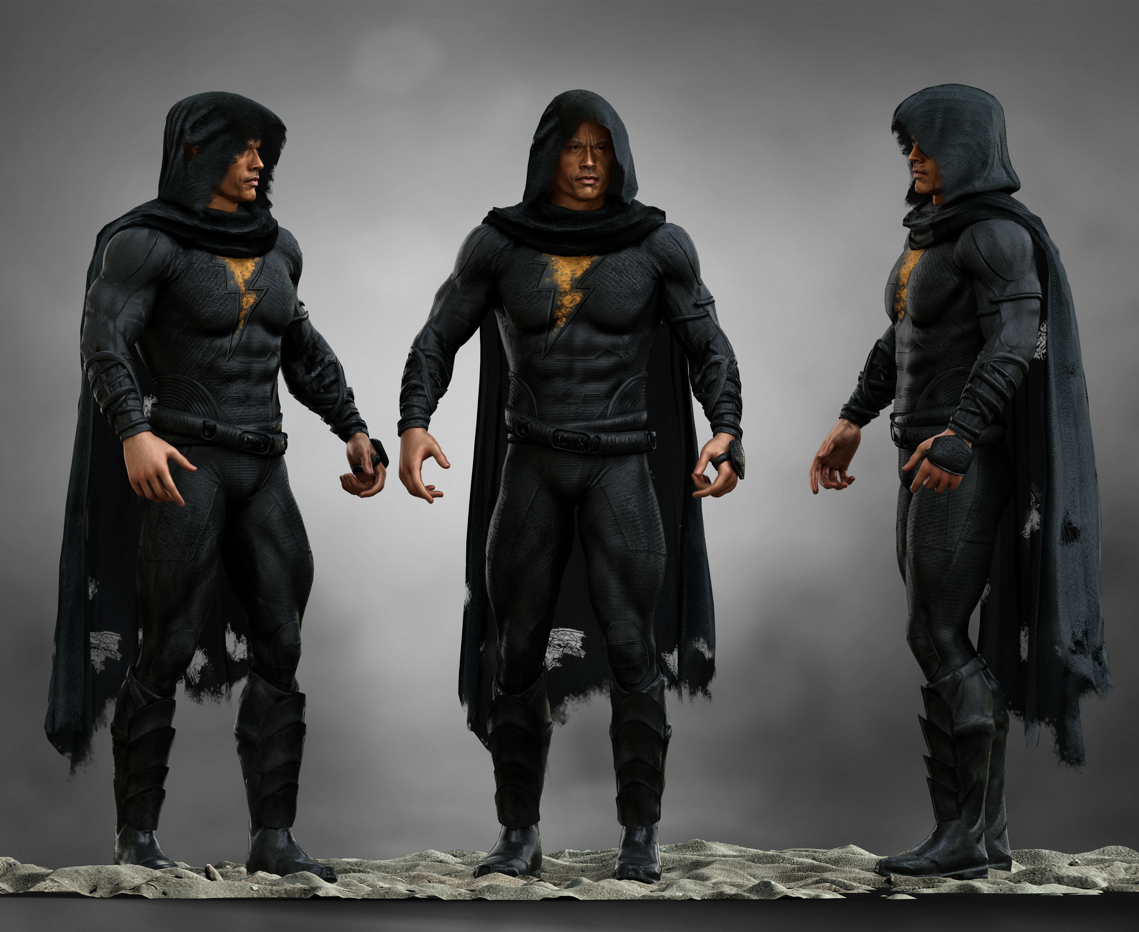 Black Adam Low-poly 3D model_1