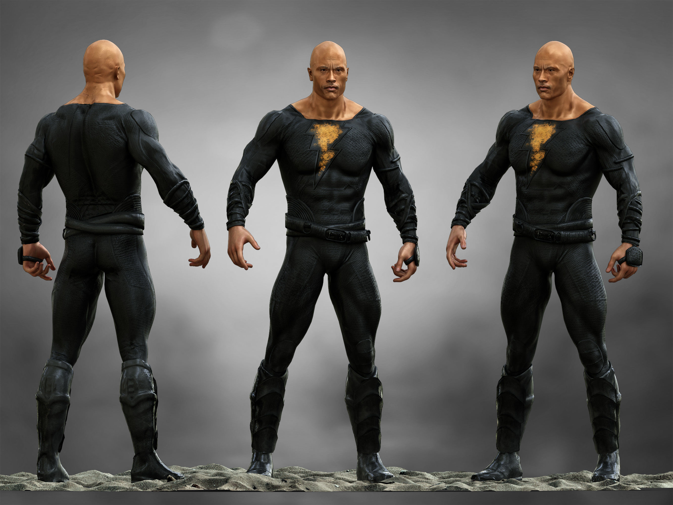 Black Adam Low-poly 3D model_3