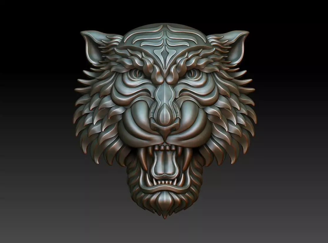 Tiger pendant 2 3D print model_0