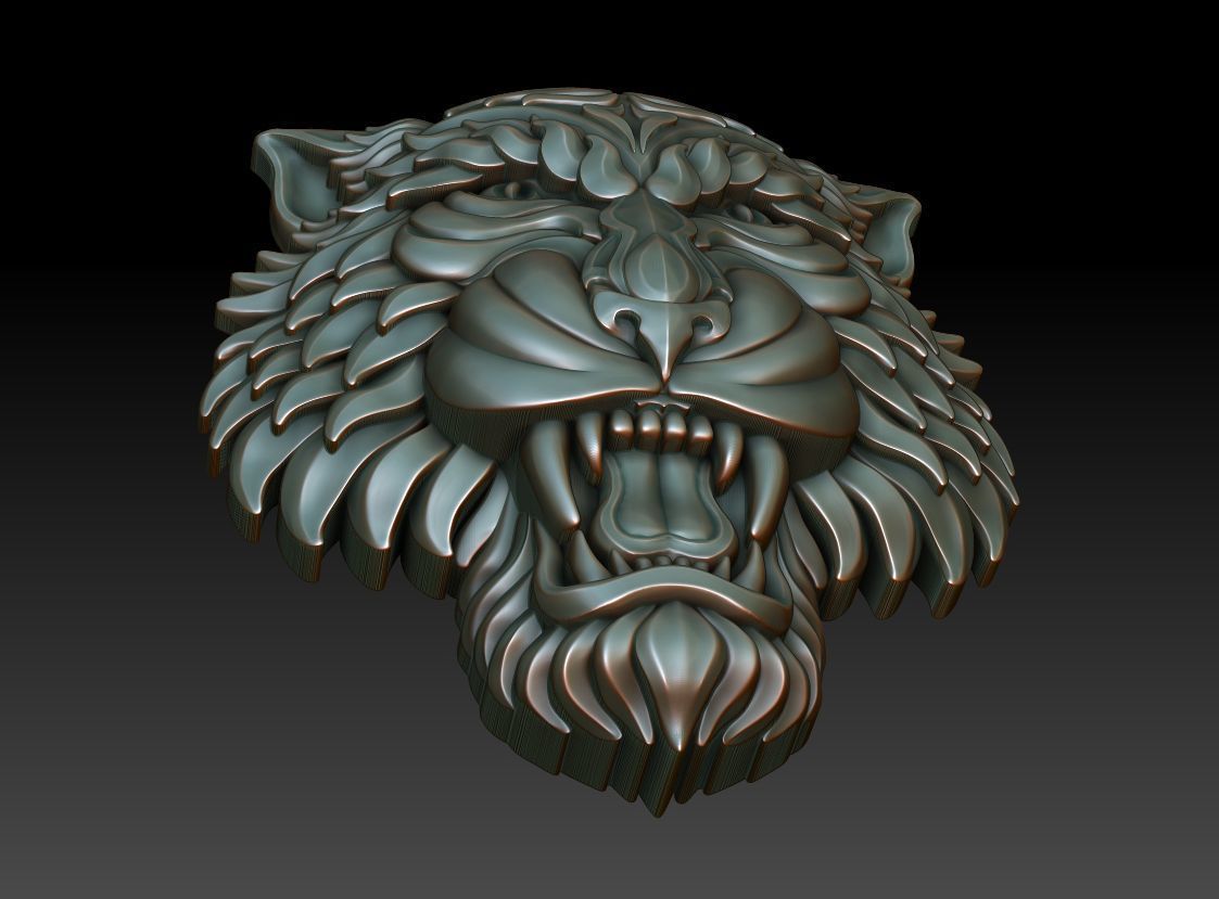 Tiger pendant 2 3D print model_2