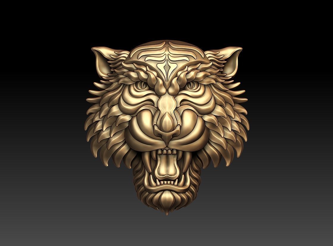 Tiger pendant 2 3D print model_12