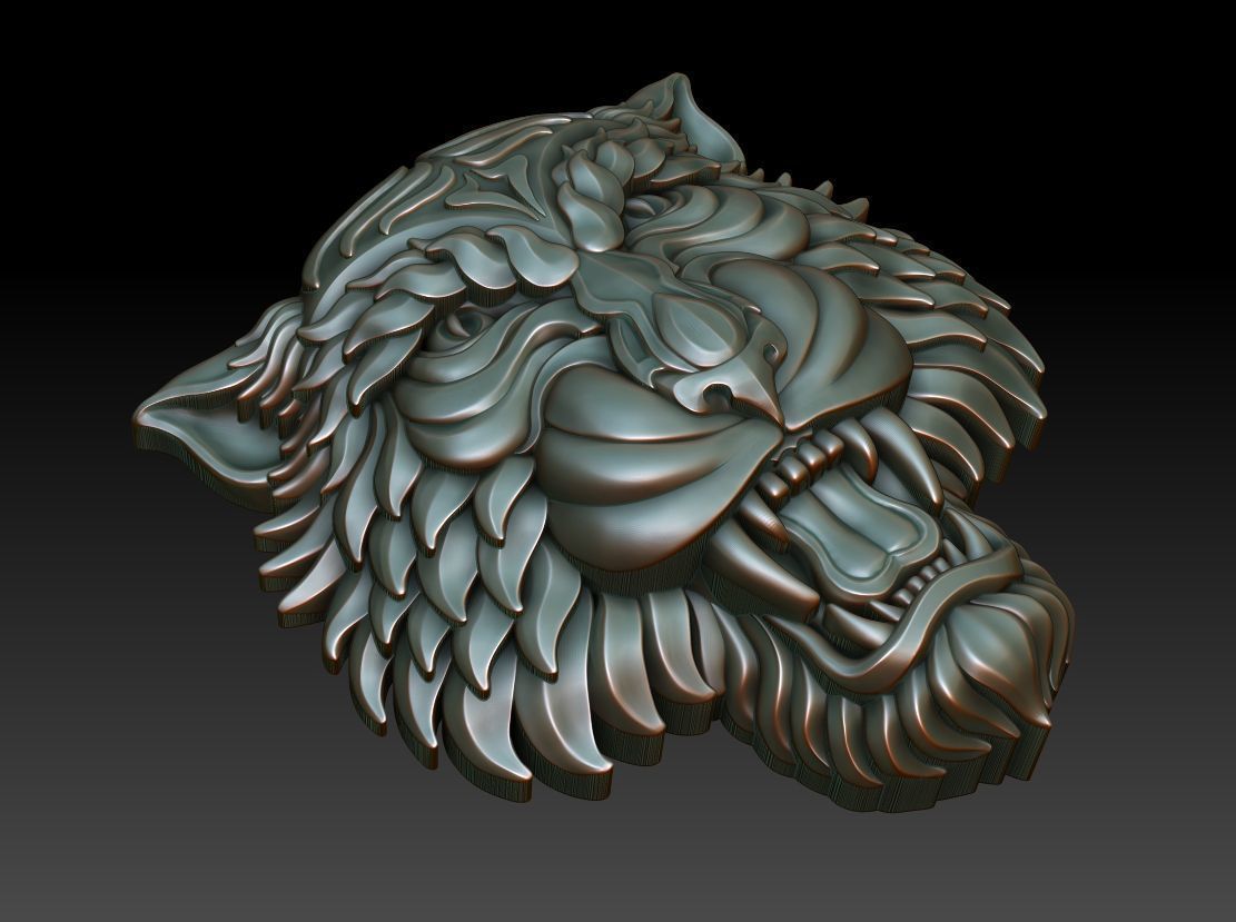 Tiger pendant 2 3D print model_1