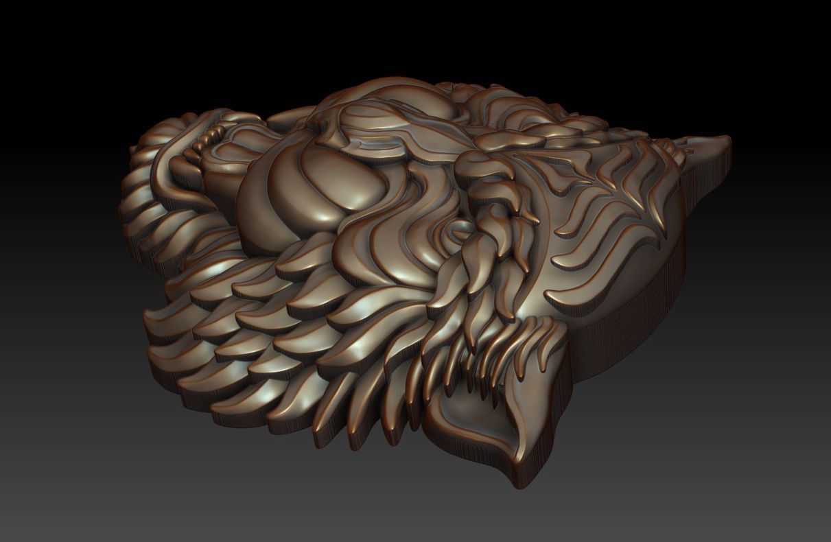 Tiger pendant 2 3D print model_9