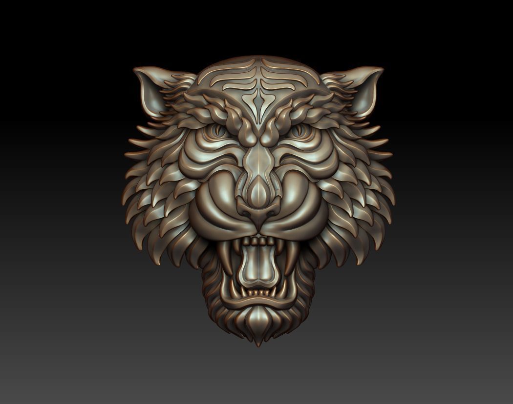 Tiger pendant 2 3D print model_6