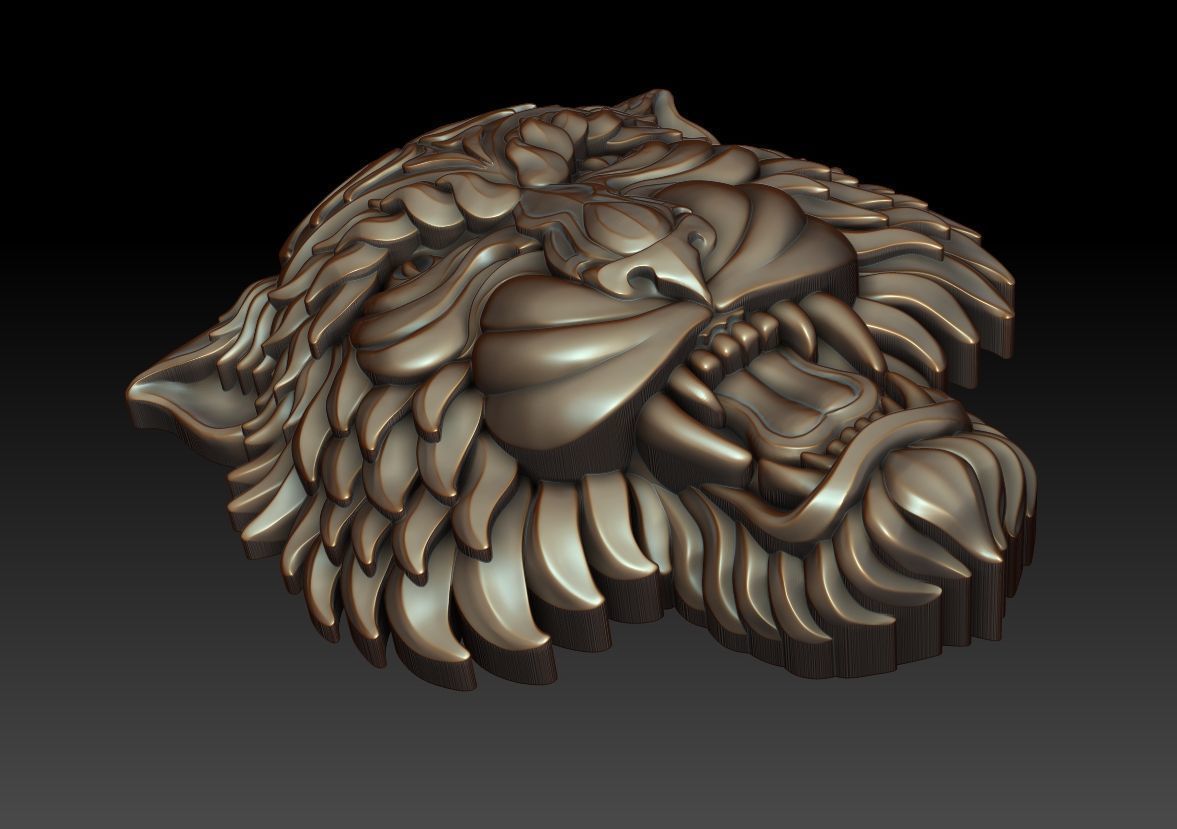 Tiger pendant 2 3D print model_7