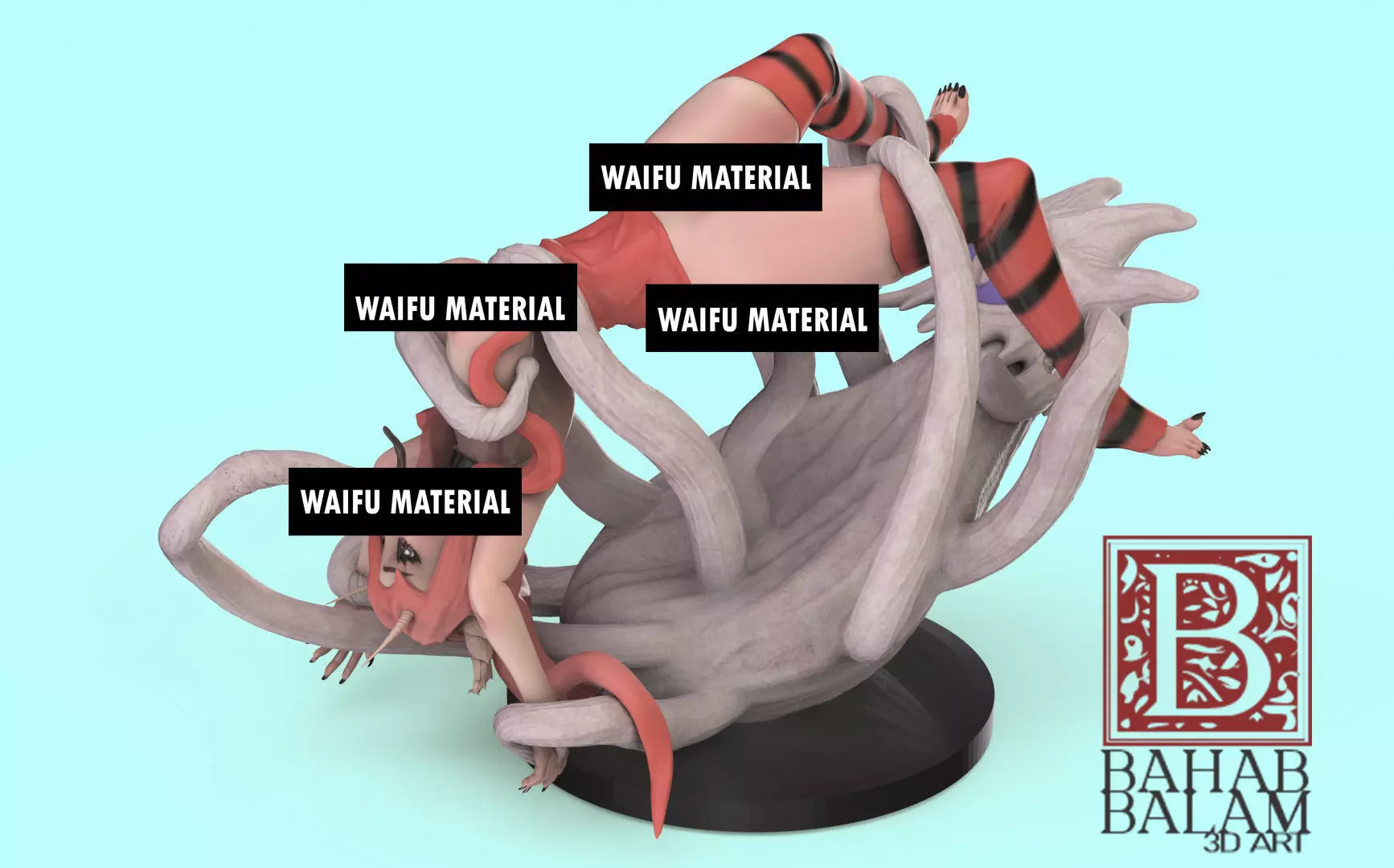 Tentacle Waifu 3D print model_0