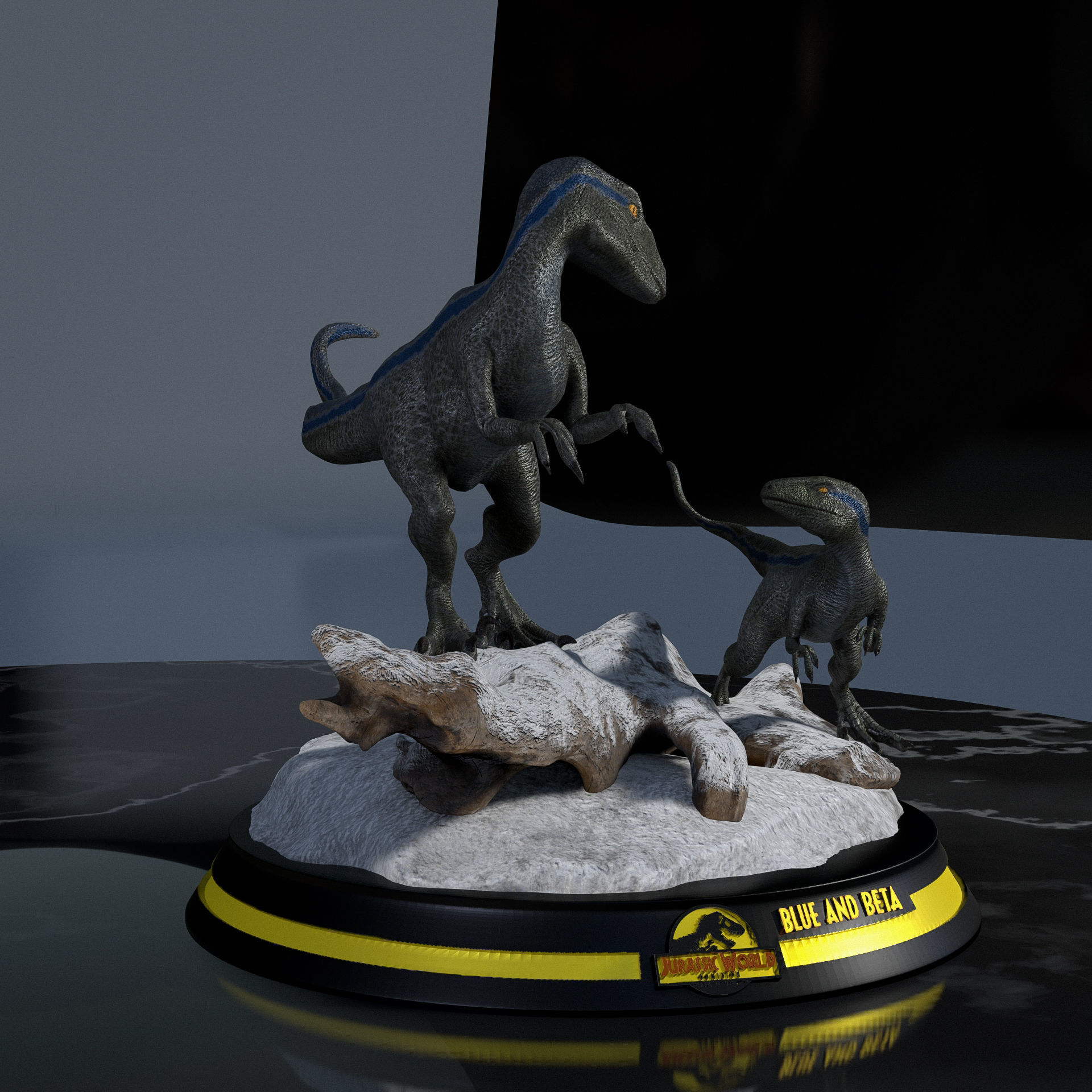 Blue and beta Jurassic World  Blue y beta  3D print model_4