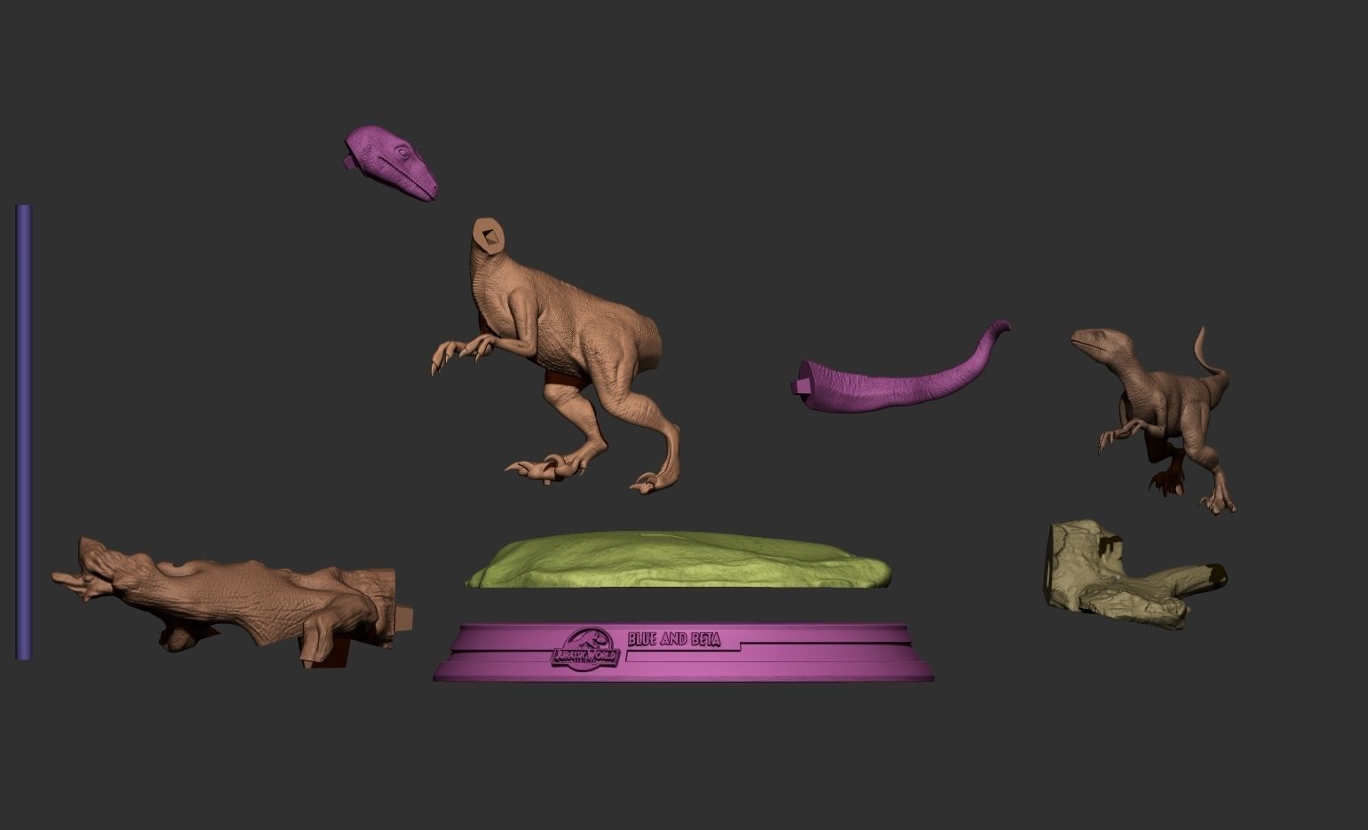 Blue and beta Jurassic World  Blue y beta  3D print model_5