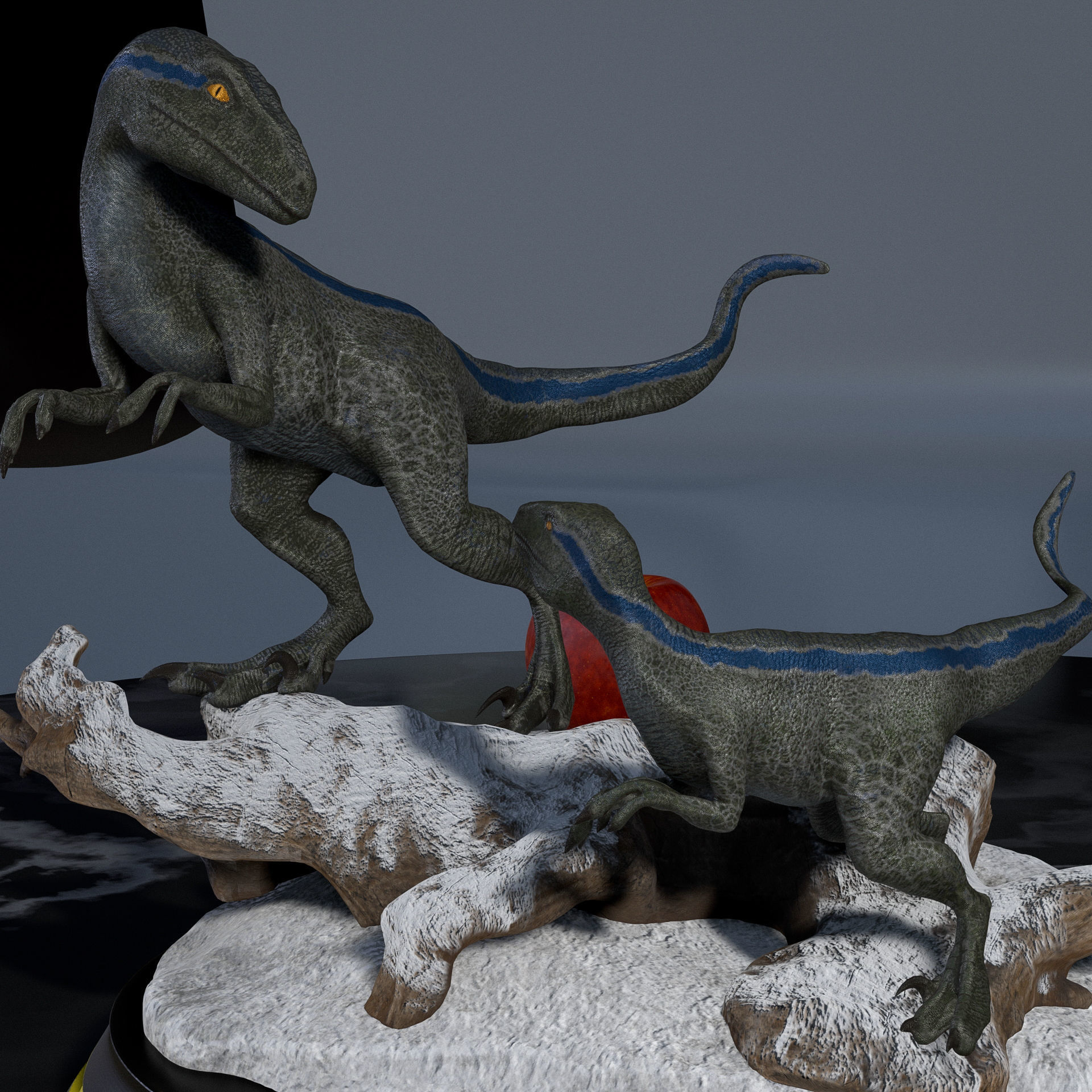 Blue and beta Jurassic World  Blue y beta  3D print model_3