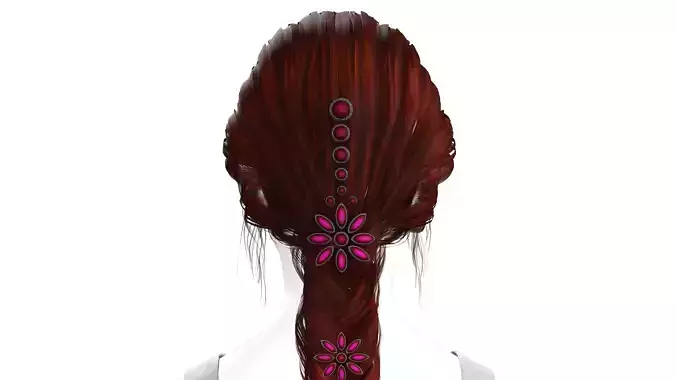 female hair luna 3D model