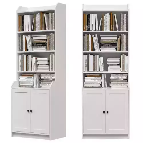 IKEA - HAUGA Tall cabinet with 2 doors and books