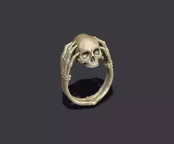 skeleton skull ring closing ears