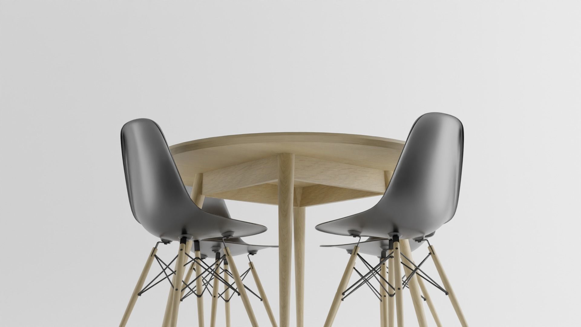 black table dinner modern  Low-poly 3D model_7