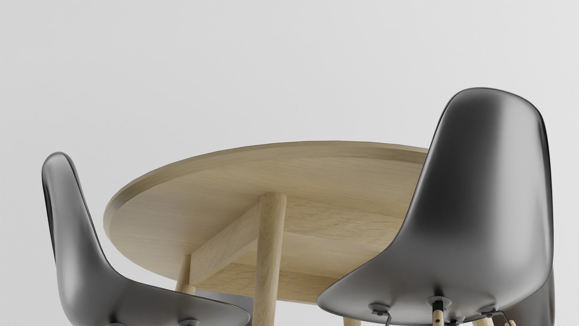 black table dinner modern  Low-poly 3D model_6