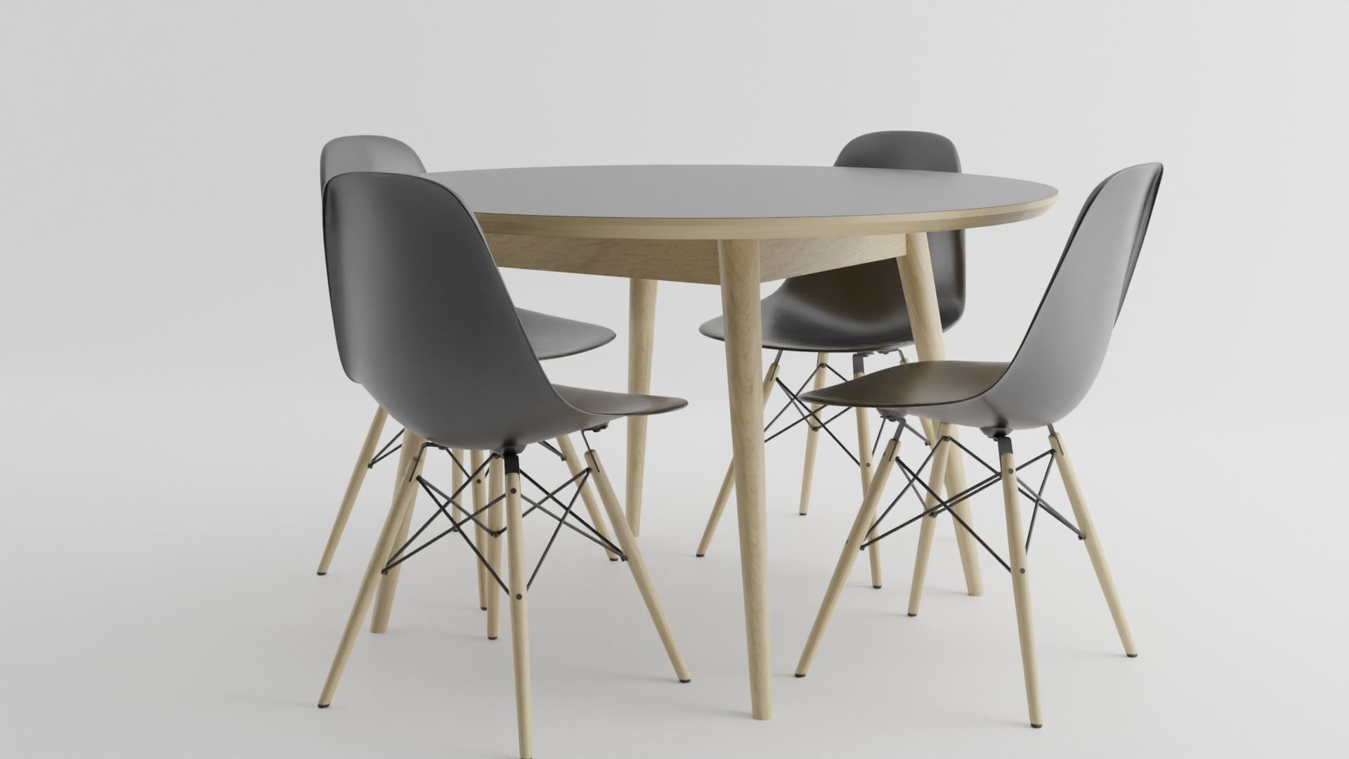 black table dinner modern  Low-poly 3D model_3
