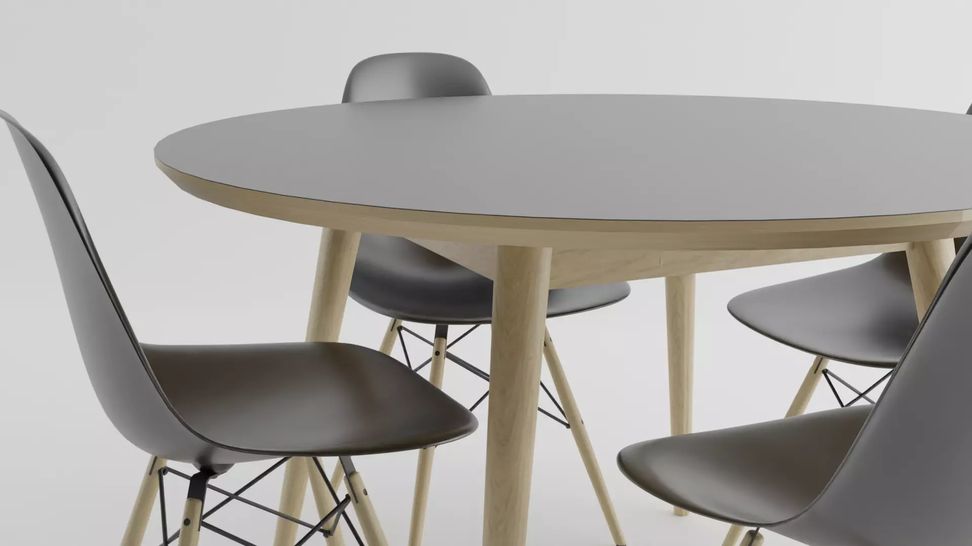 black table dinner modern  Low-poly 3D model_0