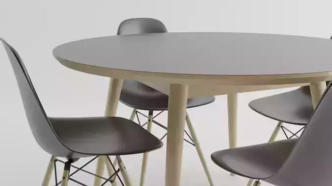 black table dinner modern  Low-poly 3D model