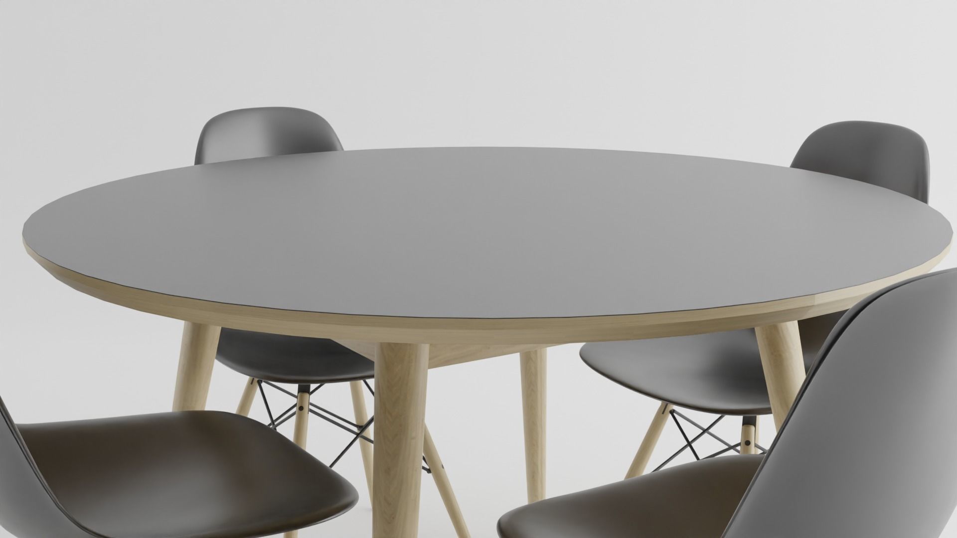 black table dinner modern  Low-poly 3D model_5