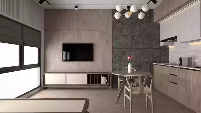 1BR APARTMENT LIVING ROOM