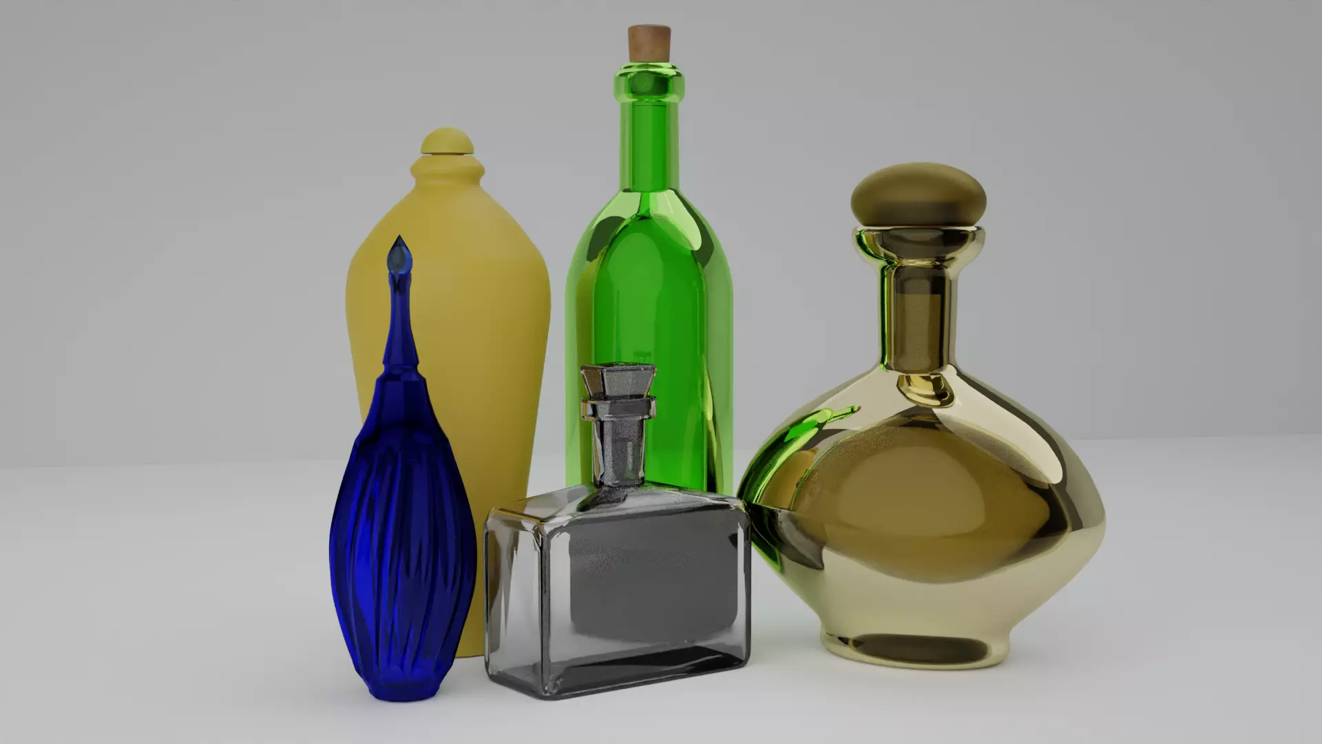 Bottles and vials 3D model_0