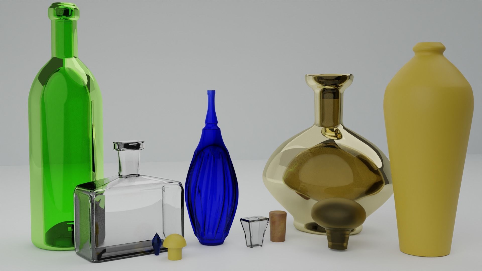 Bottles and vials 3D model_2