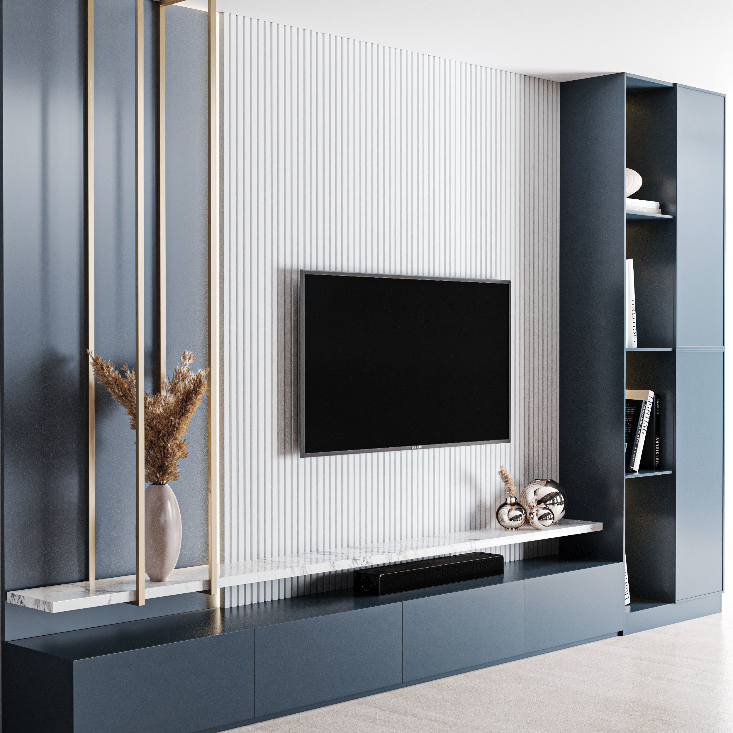 TV Wall 03 3D model_3
