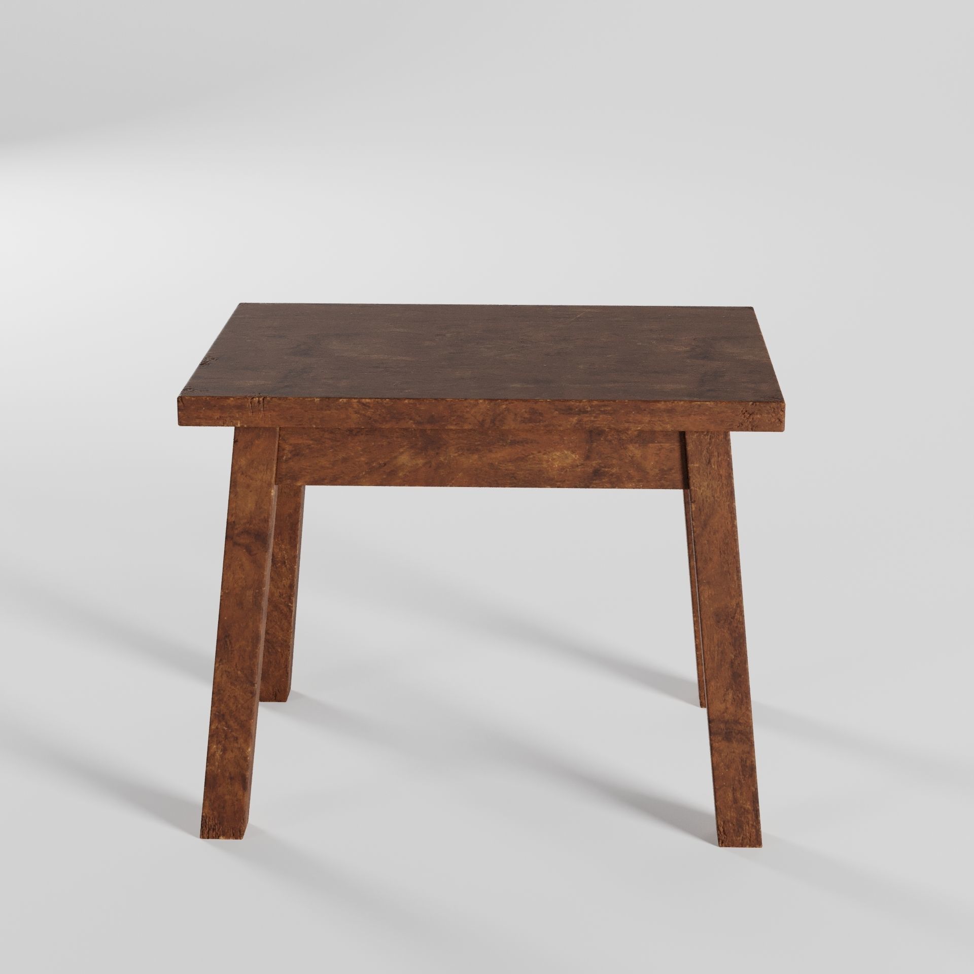Wooden Side Table 3D model_3