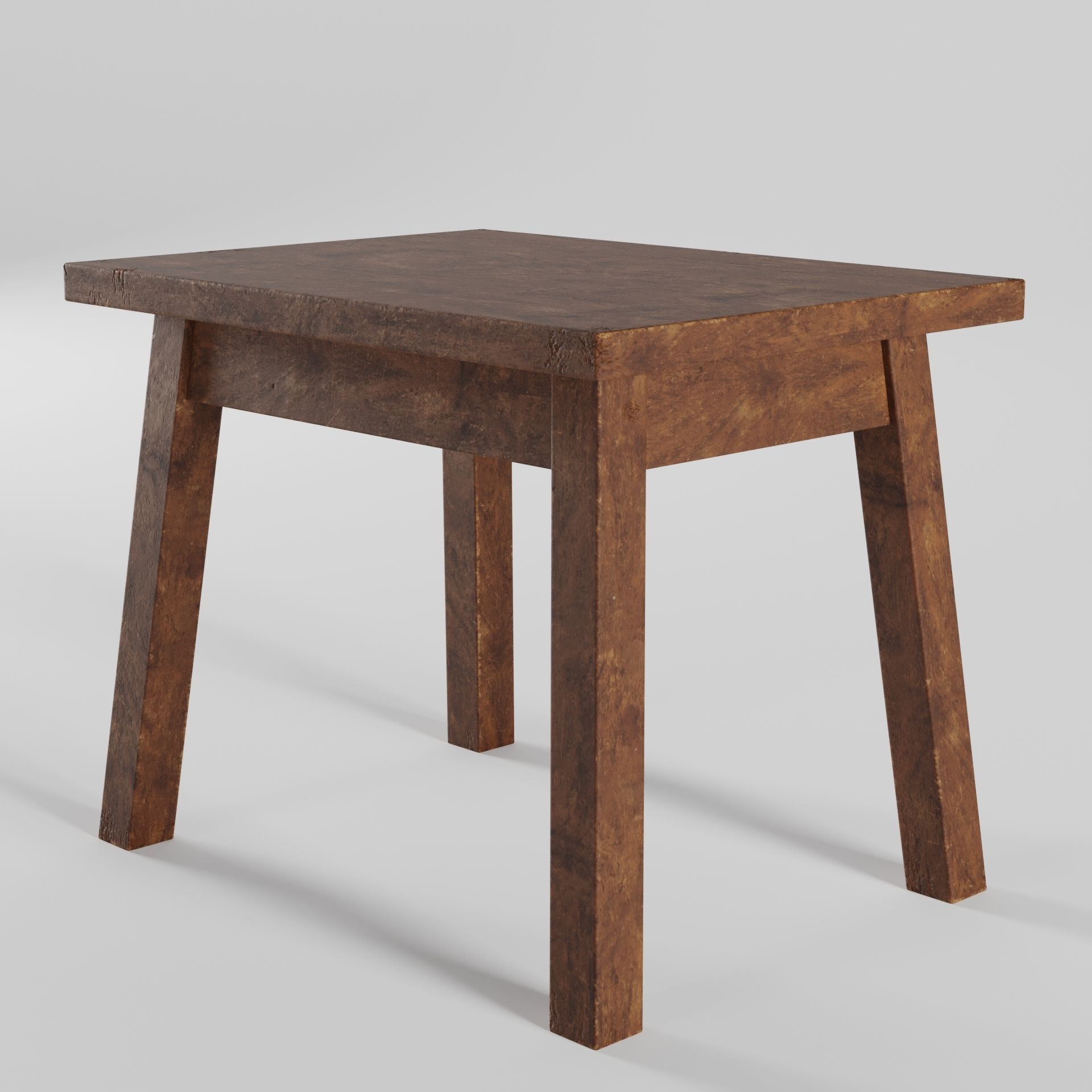 Wooden Side Table 3D model_2
