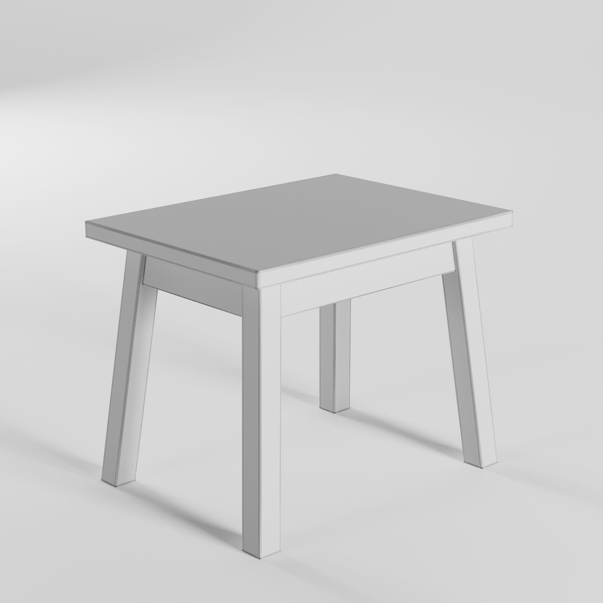Wooden Side Table 3D model_4