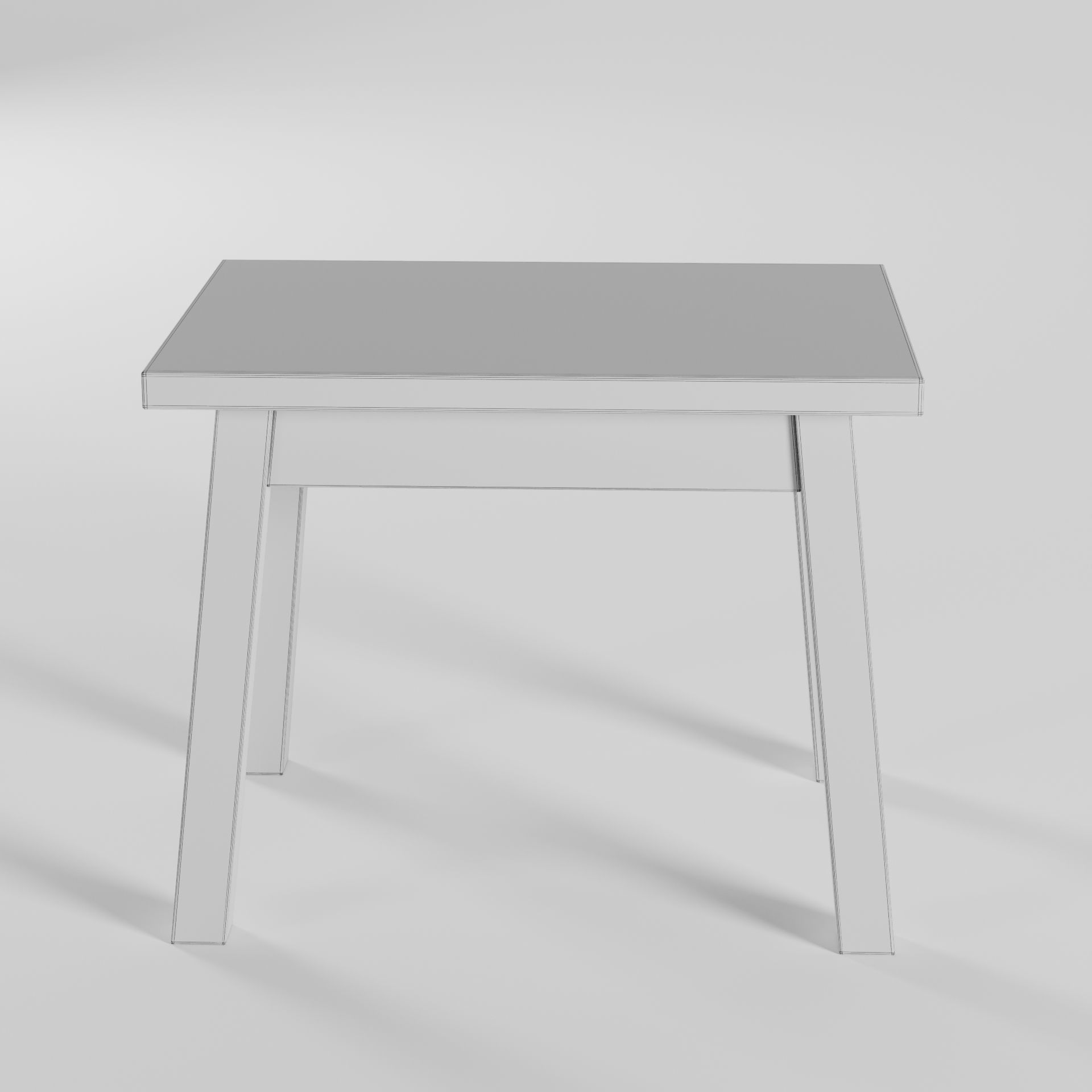 Wooden Side Table 3D model_5
