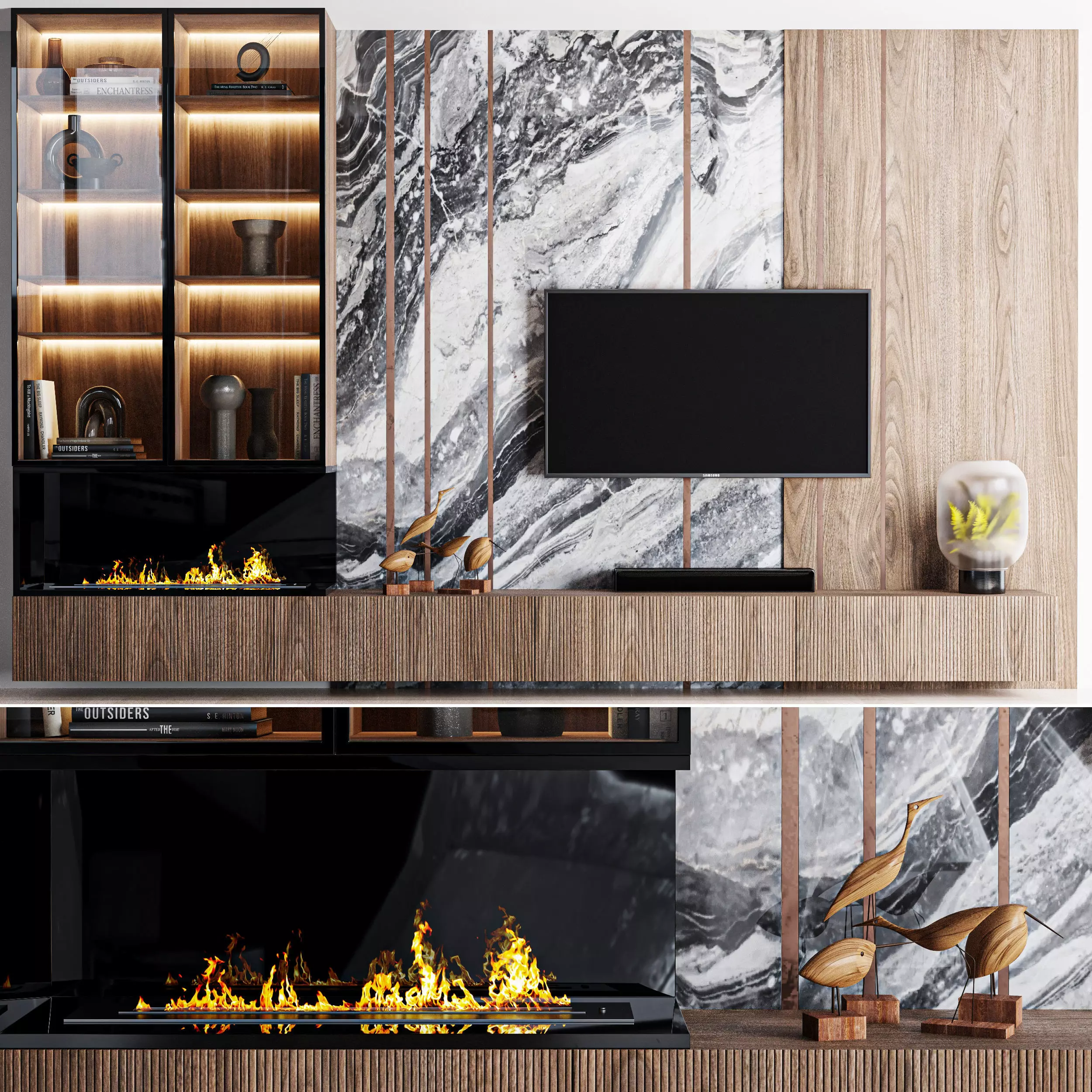 TV Wall 04 3D model_0