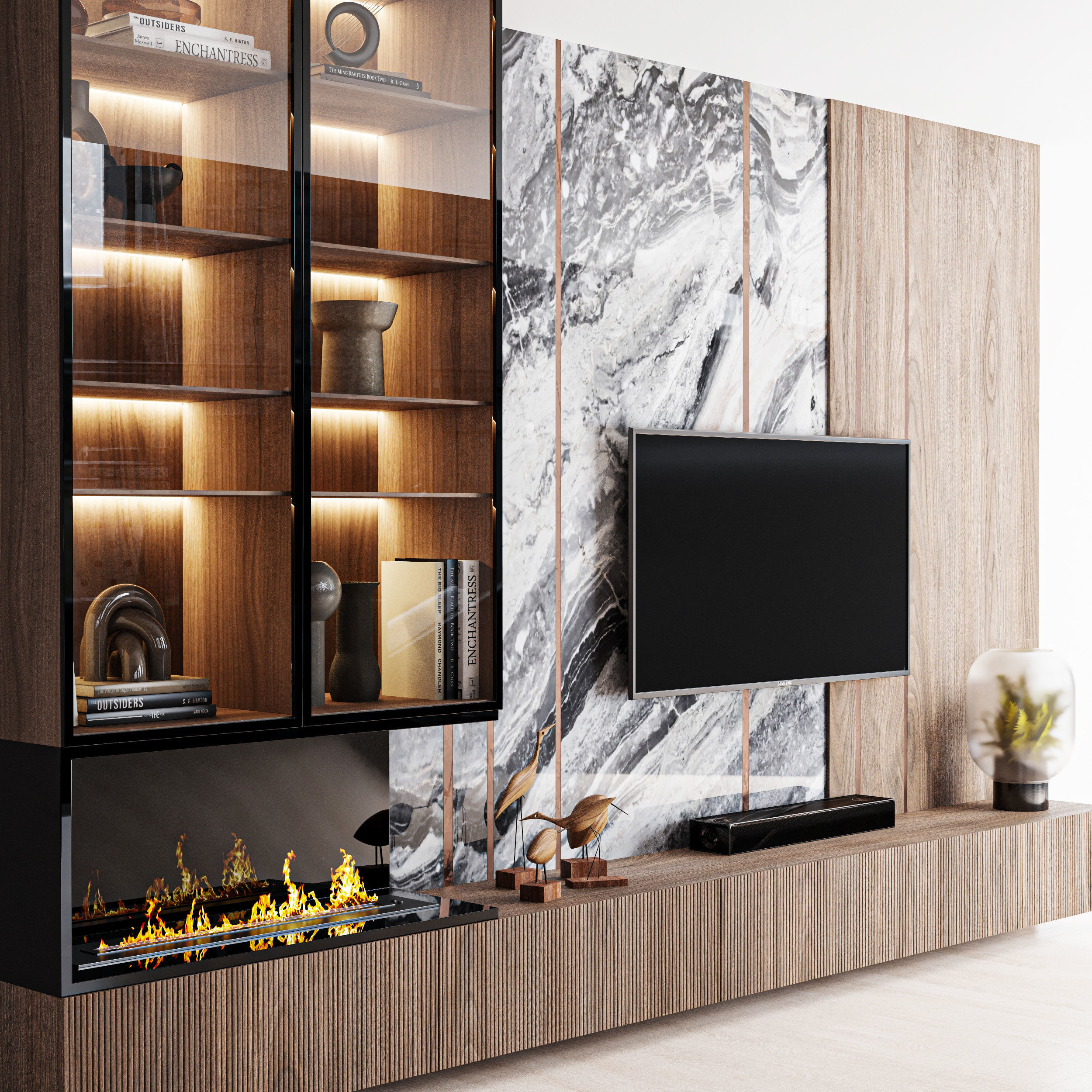 TV Wall 04 3D model_2