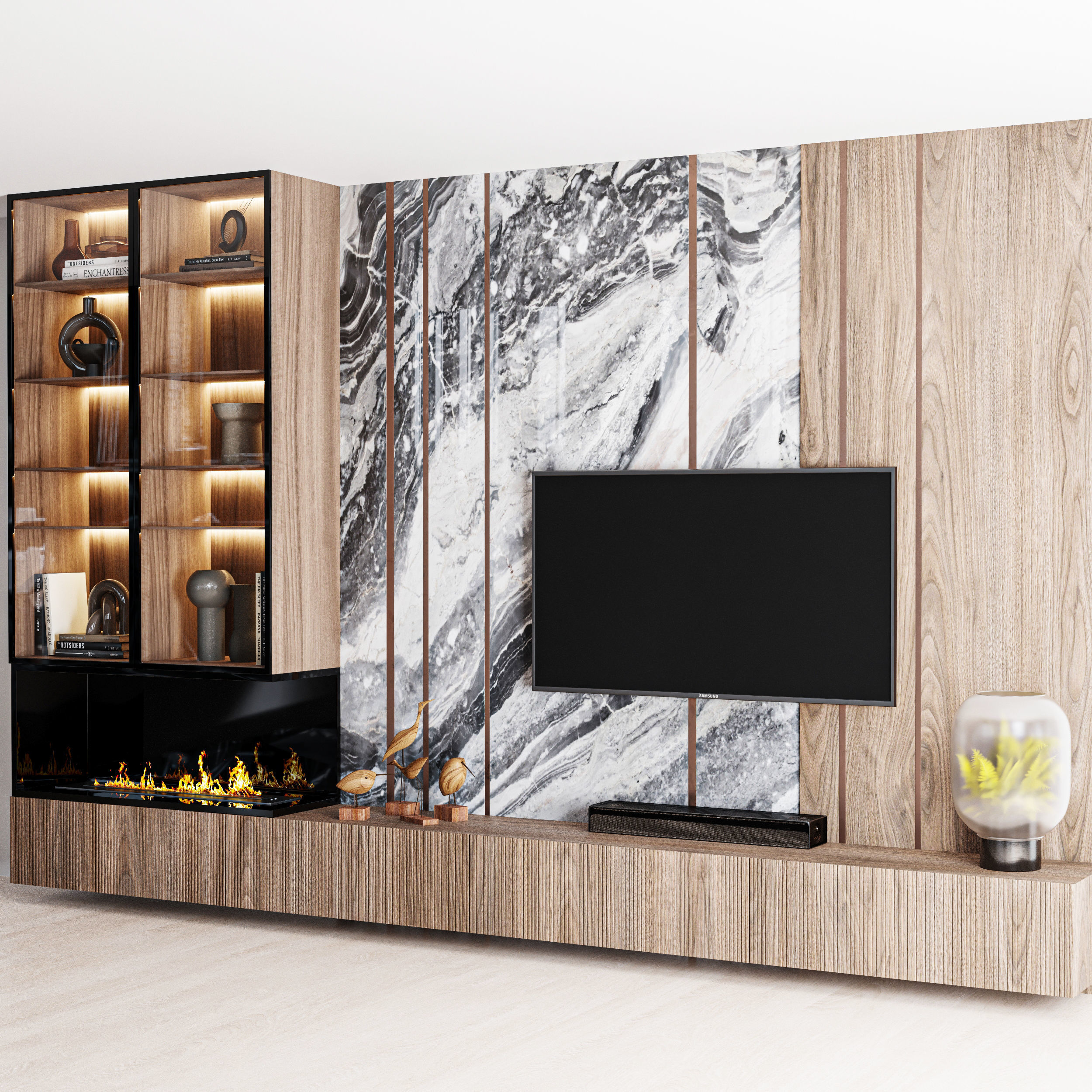 TV Wall 04 3D model_5