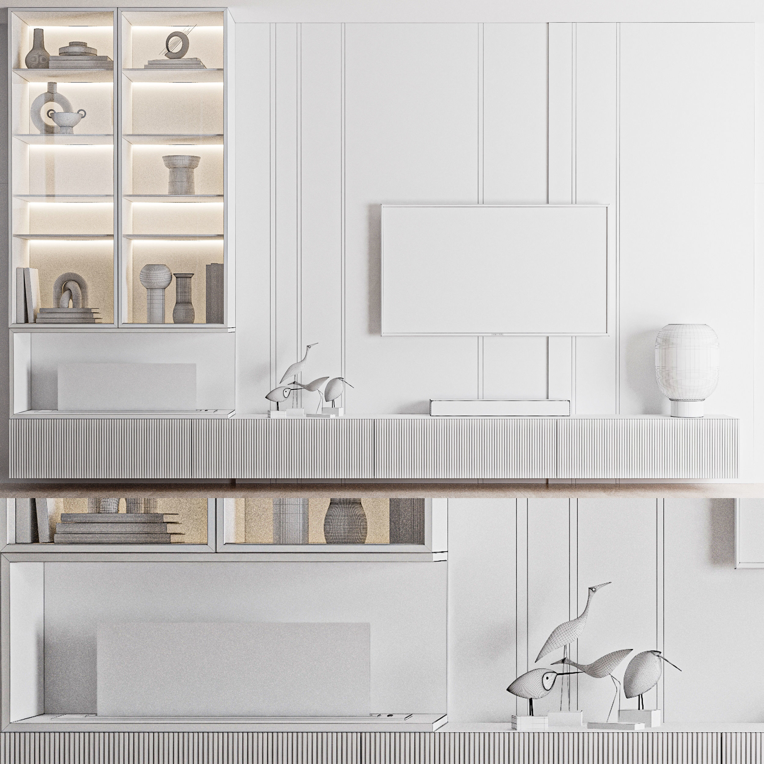 TV Wall 04 3D model_6