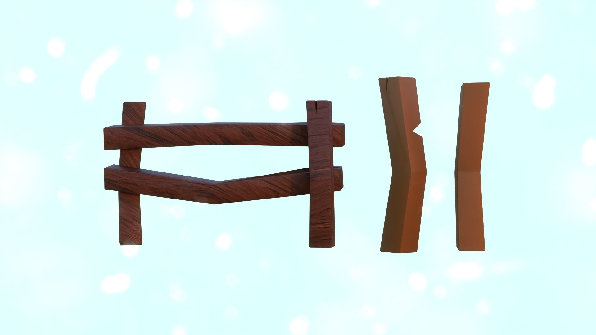 Lowpoly nature cabin collection Low-poly 3D model_25