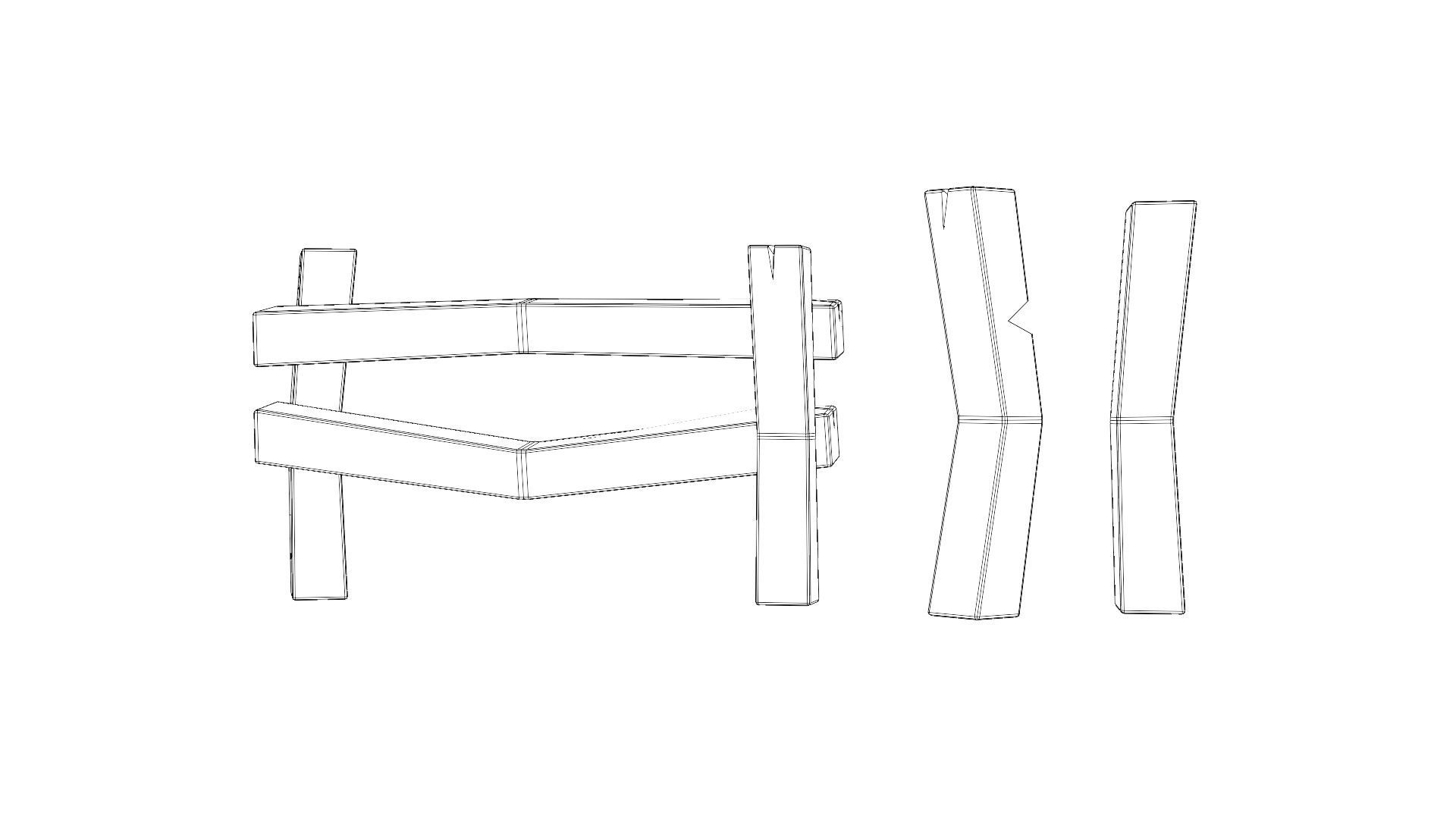 Lowpoly nature cabin collection Low-poly 3D model_17