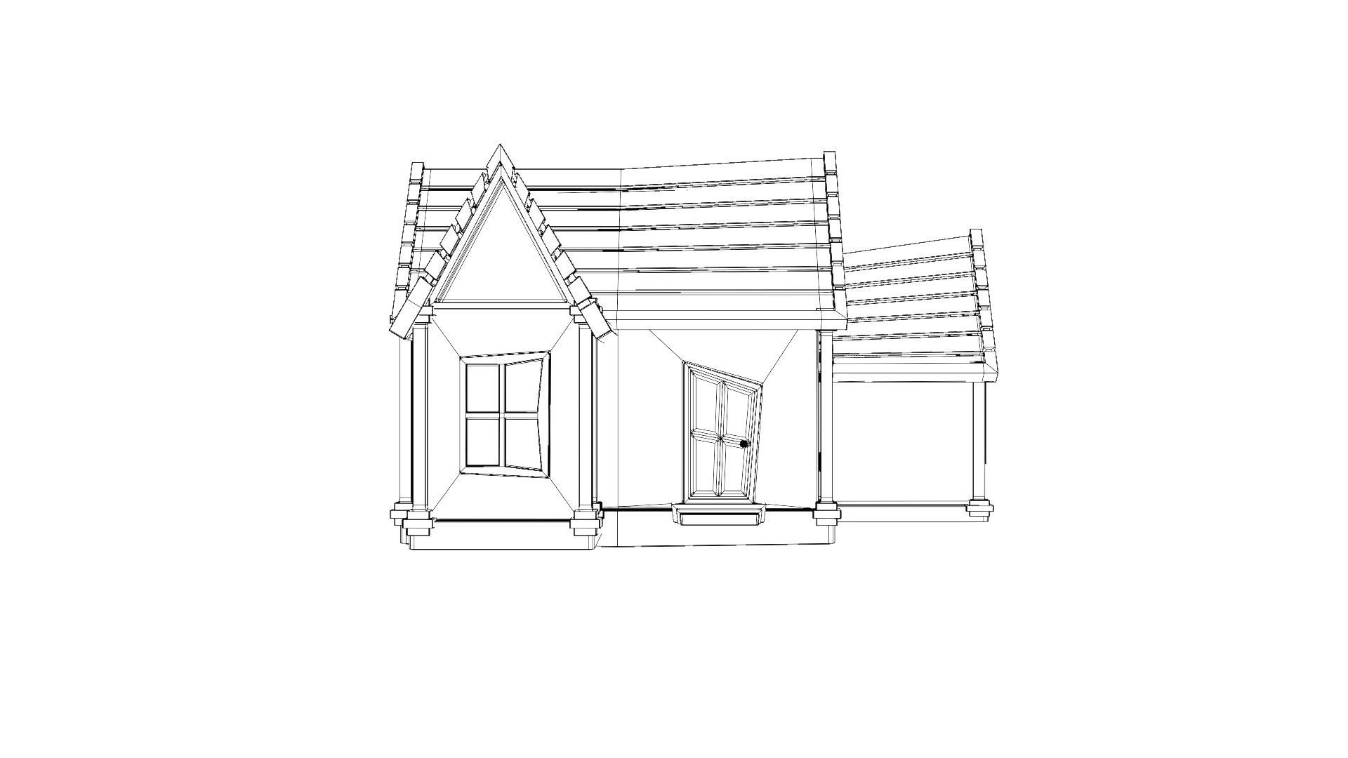 Lowpoly nature cabin collection Low-poly 3D model_16