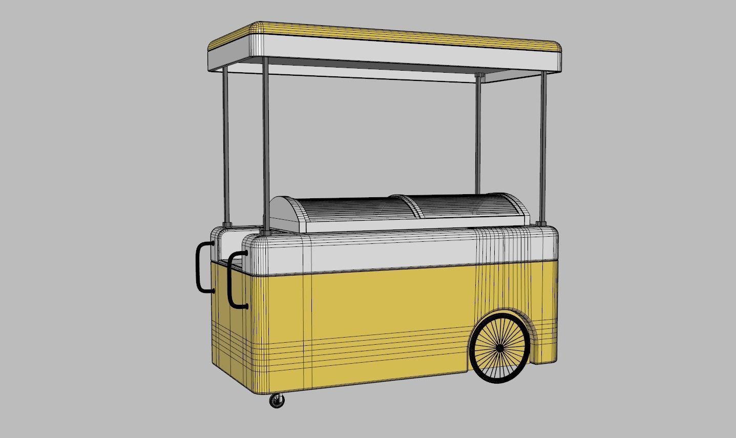 Gelato Push Cart 3D model_9