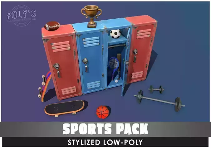 Sports Equipment Pack - Stylized Low Poly