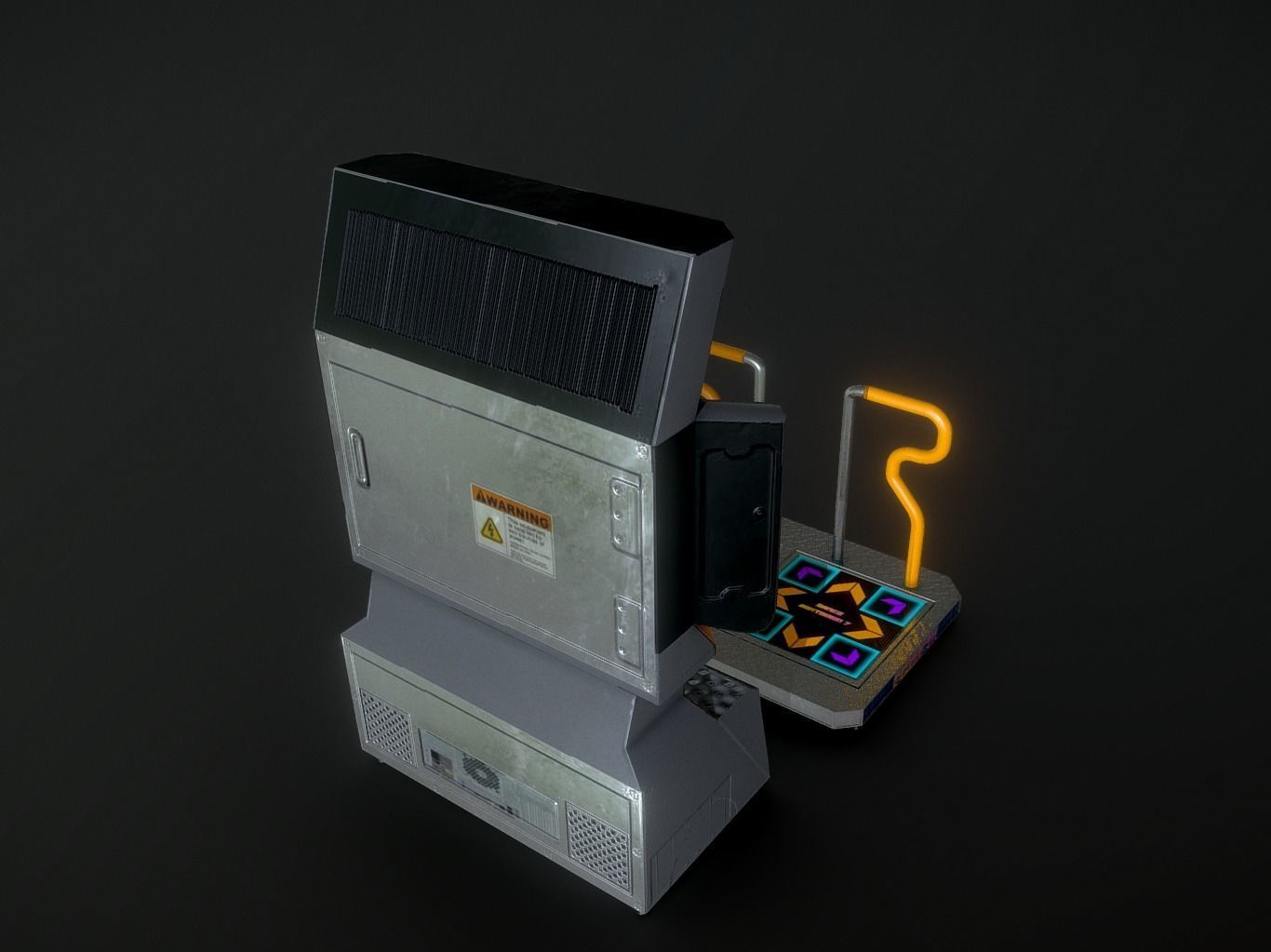 Low-Poly Dance Arcade Machine Techno Retro Low-poly 3D model_6