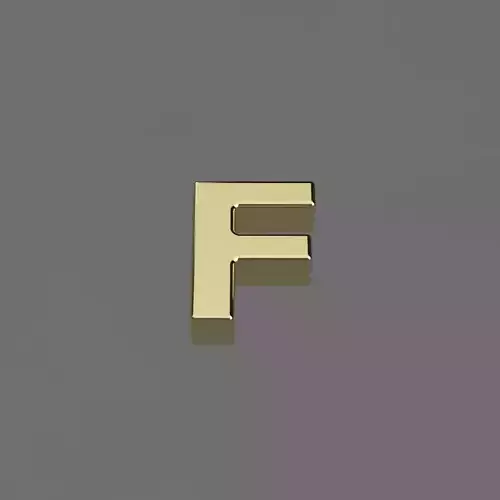Alphabet F Letter Pendant 3D Model for Necklaces