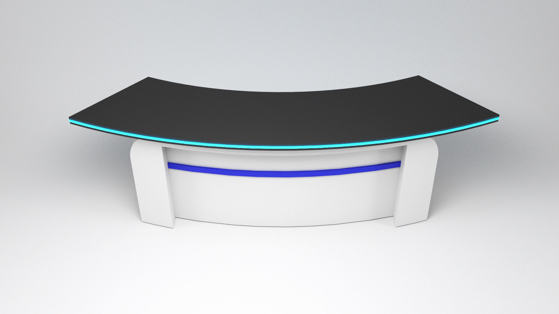 Tv set desk 3 Low-poly 3D model_1