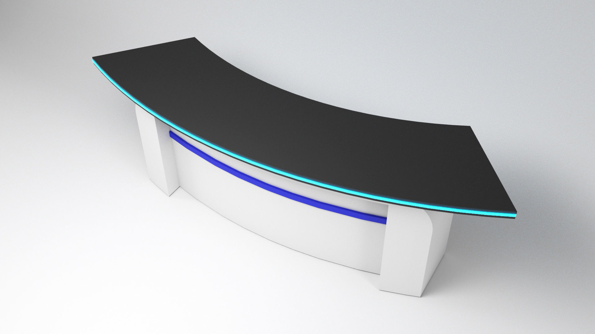 Tv set desk 3 Low-poly 3D model_3