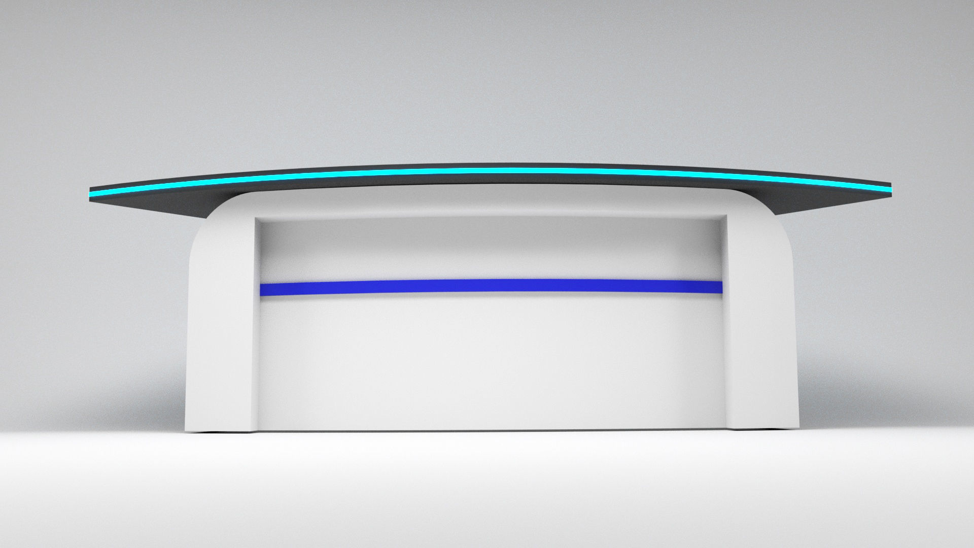 Tv set desk 3 Low-poly 3D model_5