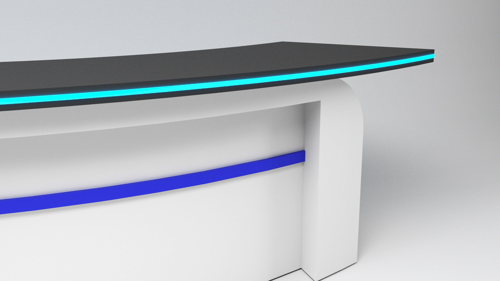 Tv set desk 3 Low-poly 3D model_6