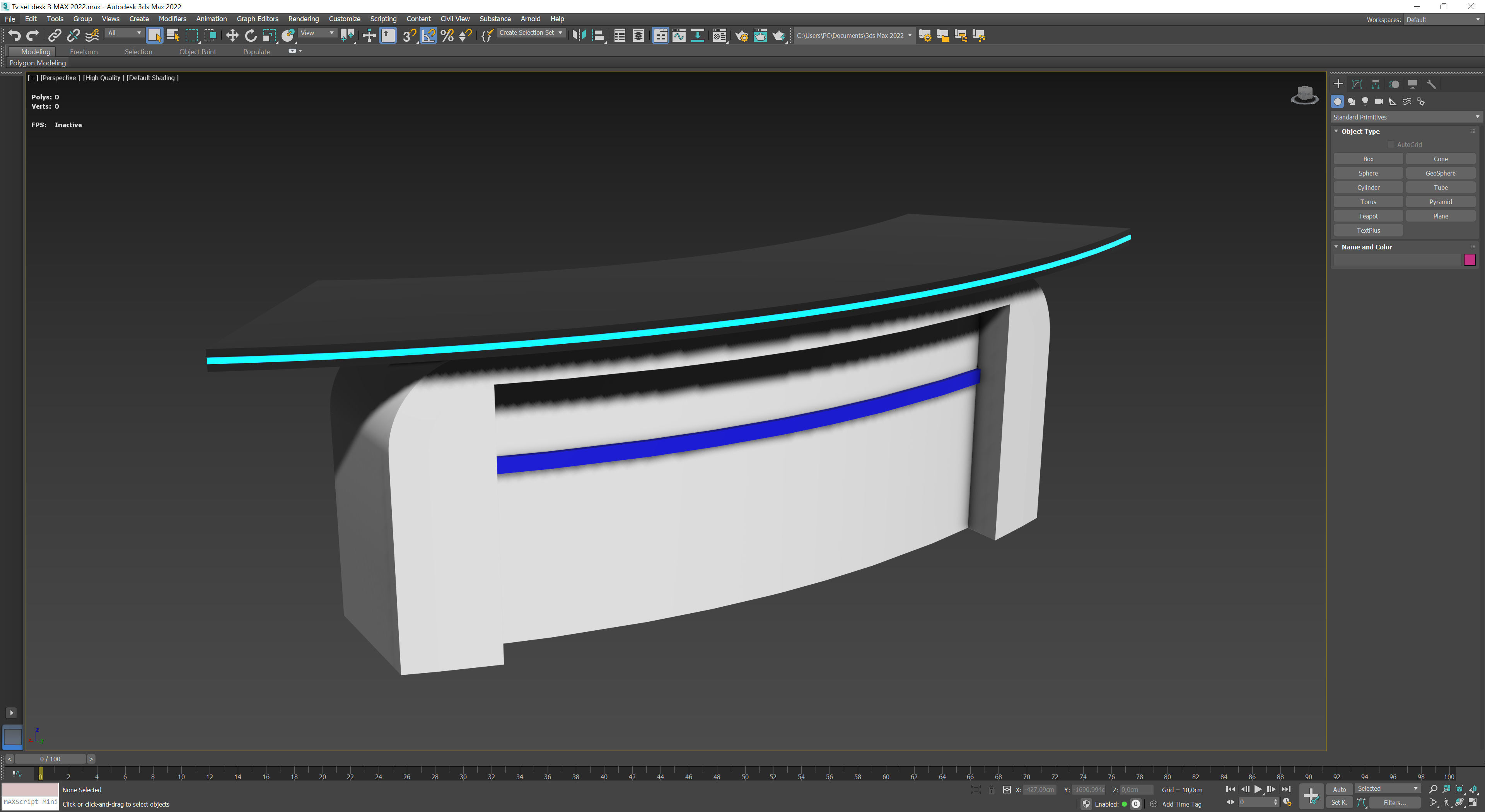 Tv set desk 3 Low-poly 3D model_8