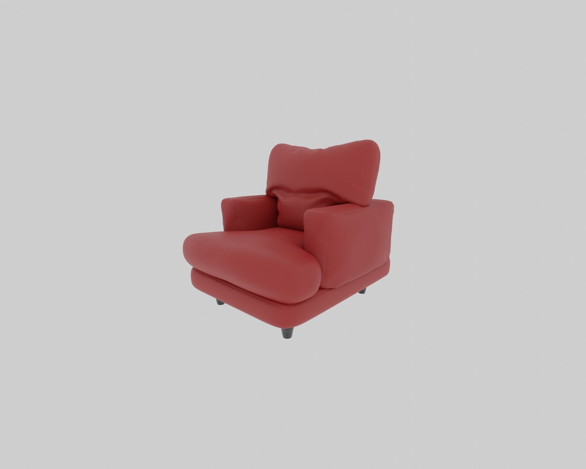 Armchair Low-poly 3D model_2